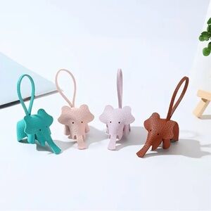 Elephant Bag Charm/Keychain  - Blue, Pink, Brown